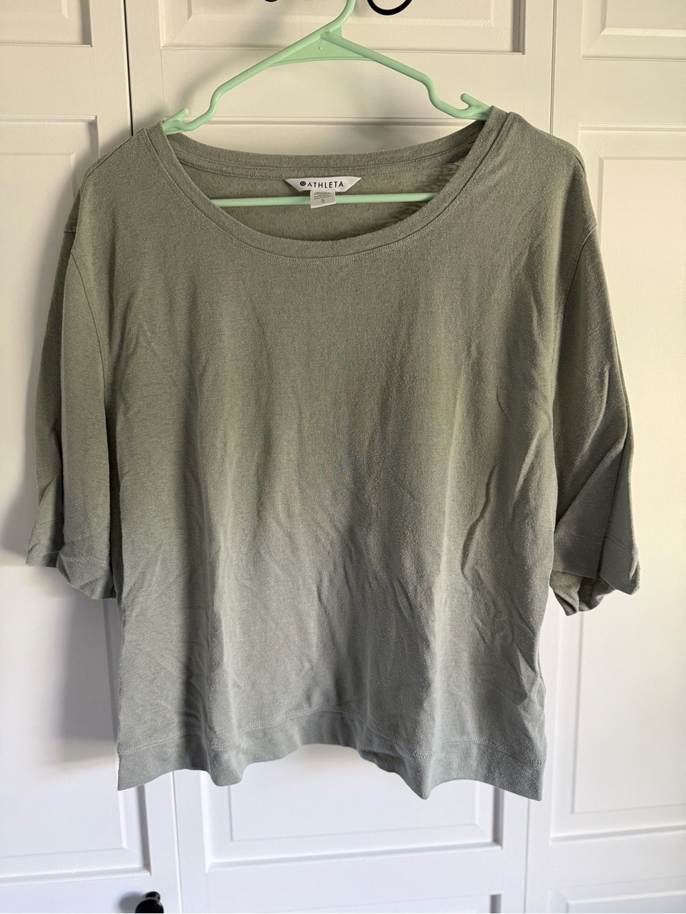 Athleta Relaxed Short Sleeve Tee in Sage Green